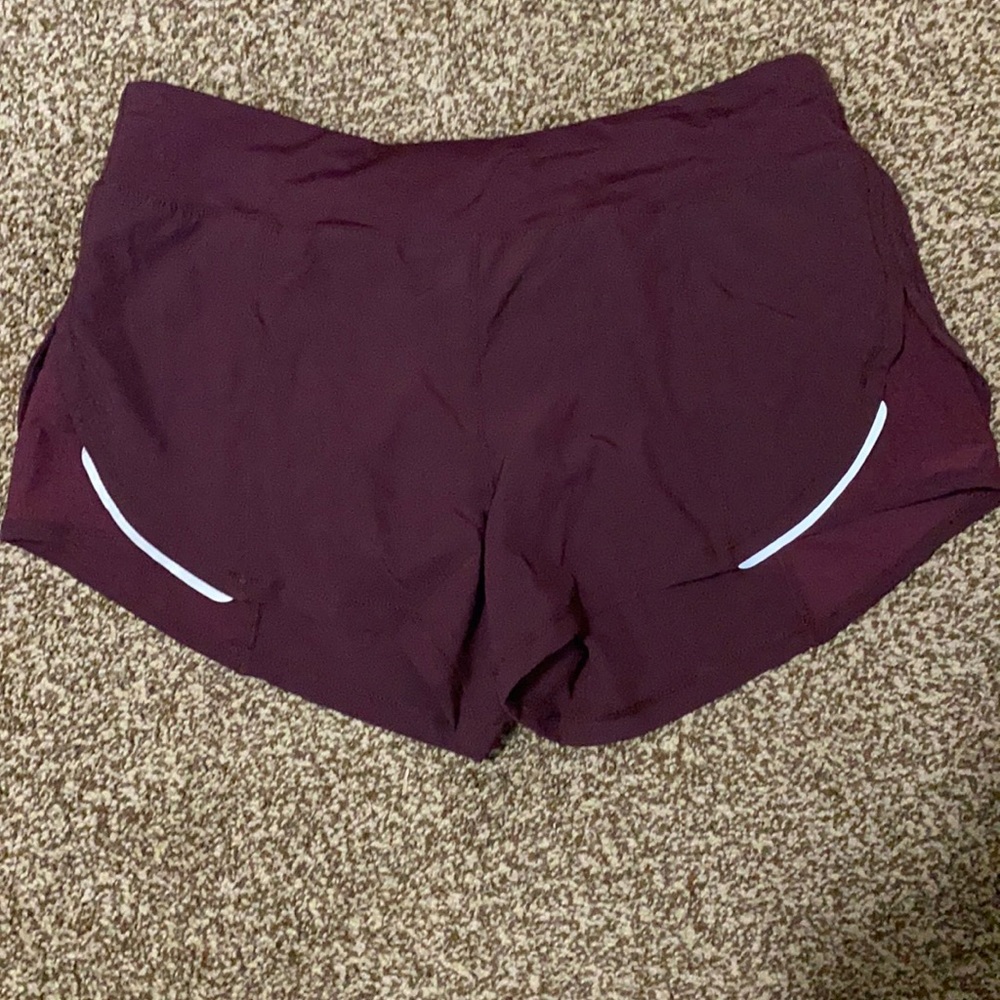 ZYIA Burgundy Mesh Energy Shorts